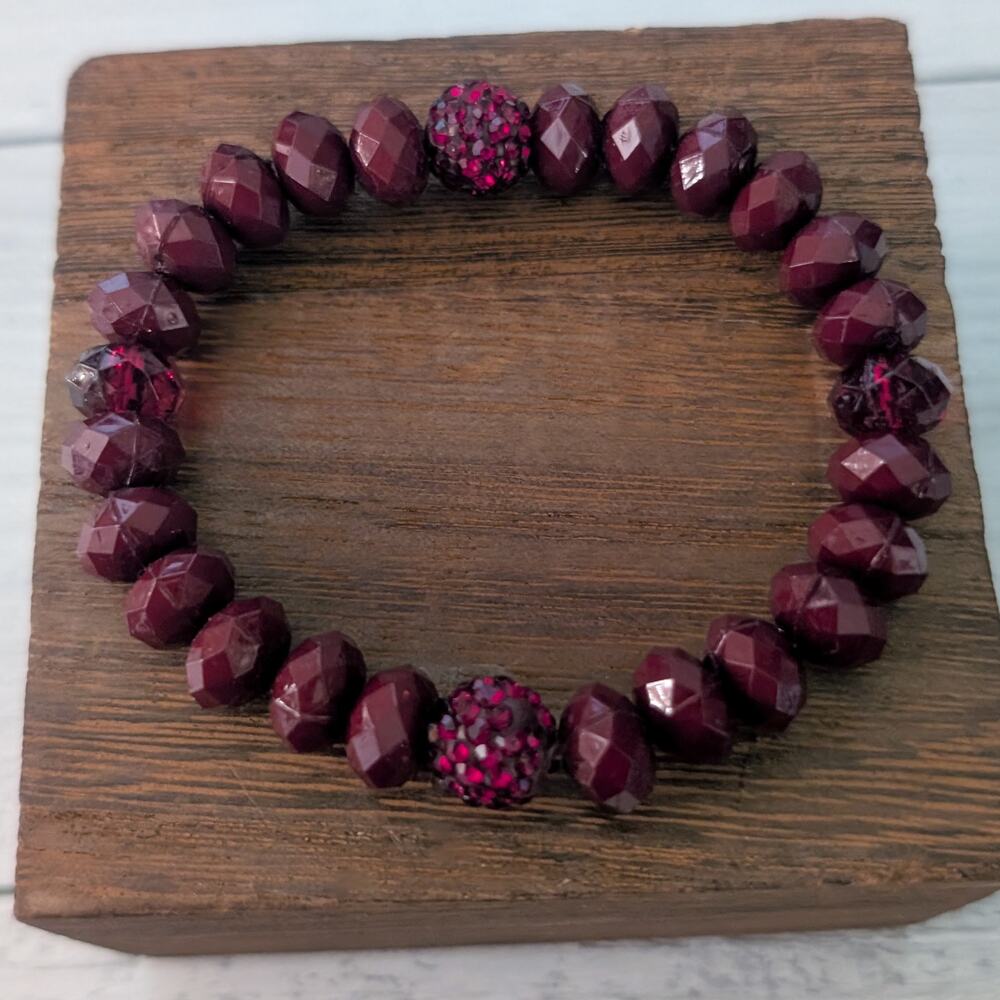 Dark Red Stretch Bracelet